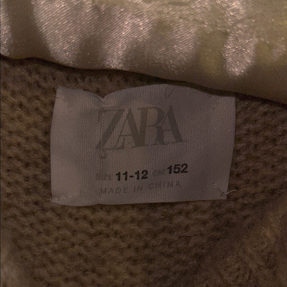 Zara Beige Cable Knit Cardigan girls 10/12 - Picture 2 of 3